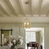 Gold Industrial Metal Lantern Ceiling Light