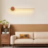 Simple Wood LED Wall Light Gold Color