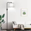 Matte Black Gray Shade Dimmable Floor Lamp