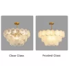 Modern Crystal Seashells LED Pendant Light comes in two types of glass: clear glass and frosted glass.