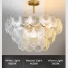 Modern Crystal Seashells LED Pendant Light Three adjustable color temperatures: white light, warm light, and neutral light.