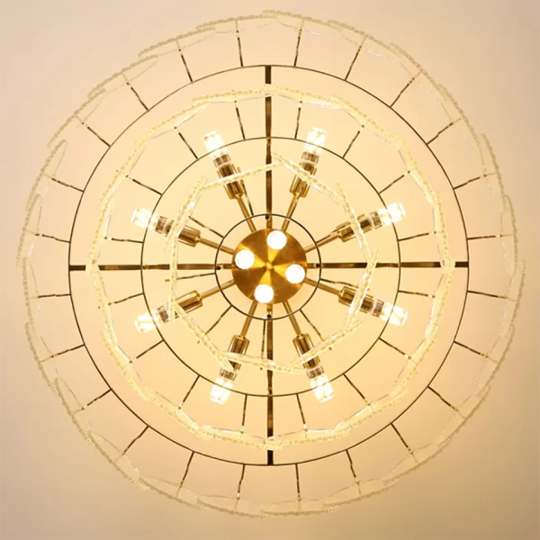 Close-up of Modern Crystal Seashells LED Pendant Light, showing E14 Bulb.