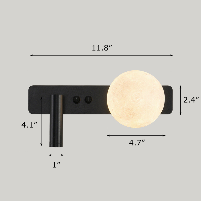 Modern Minimalist Creative Moon Wall Lamp Dimensions