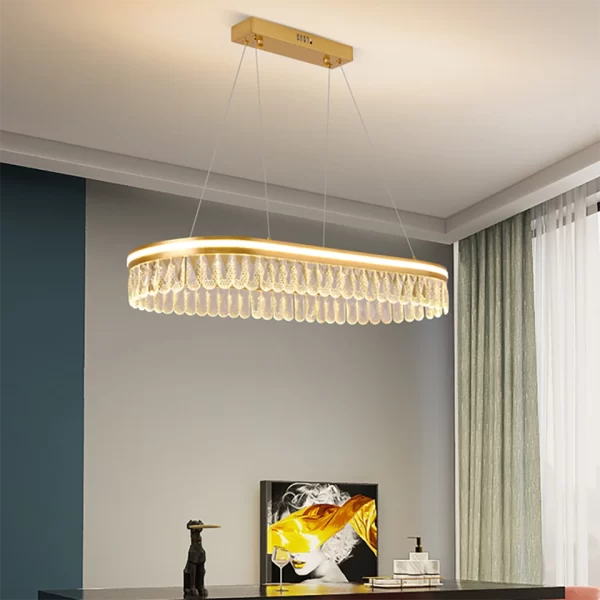 Postmodern Minimalist Luxury Oval Crystal Chandelier