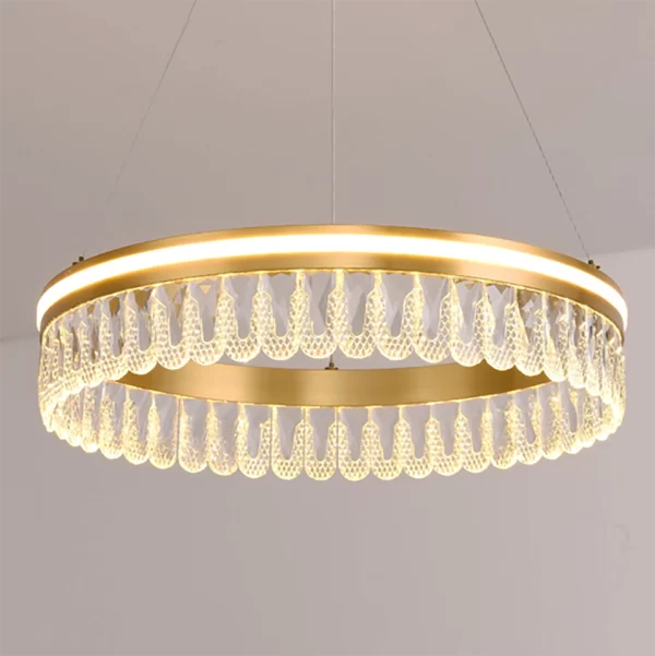 Postmodern minimalist luxury crystal chandelier featuring a High-bright LED light source.