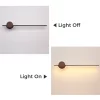 Simple Wood LED Wall Sconce: Real photos showcasing both the light off and light on effects.