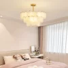 Three Layers Frosted Galss Modern Crystal Seashells LED Pendant Light.