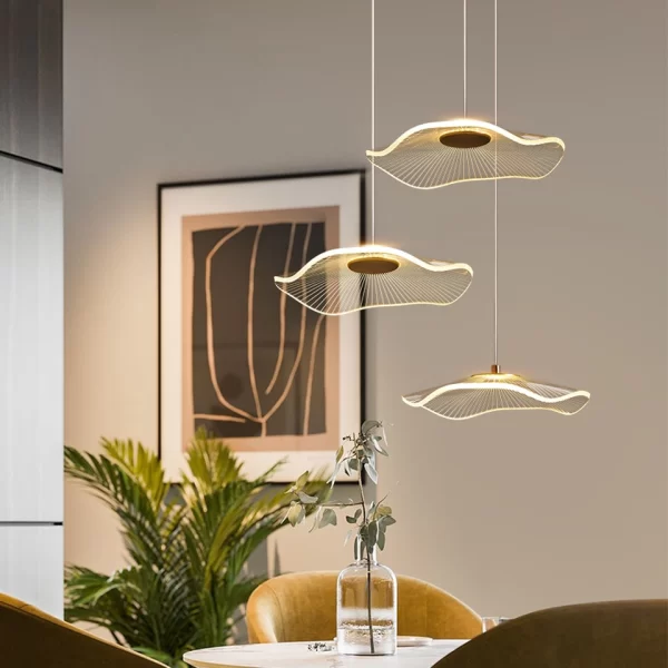 Transparent Acrylic Lotus Leaf Chandelier