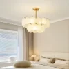 Two Layers Frosted Glass Modern Crystal Seashells LED Pendant Light.