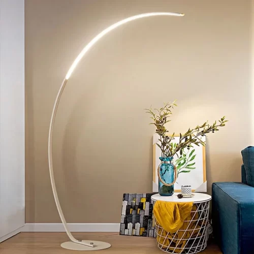 White Arched Bright Floor Lamps