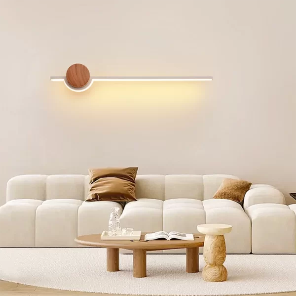 Simple Wood LED Wall Lamp White Color