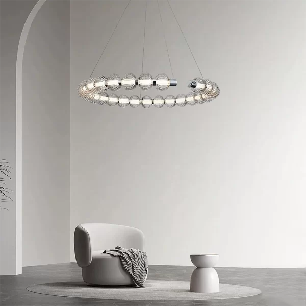 Circular Ring Peral Necklace Pendant Lamp