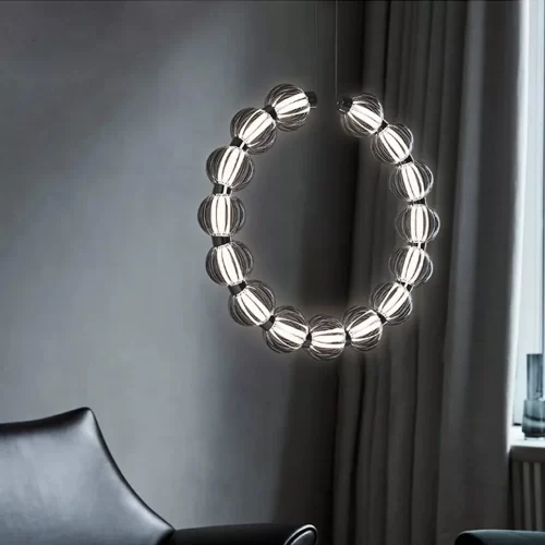 Circular Ring Peral Necklace Pendant Lamp