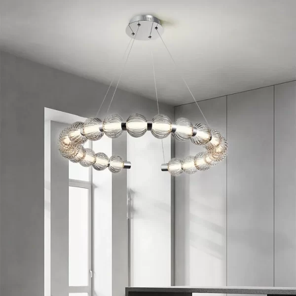 Circular Ring Peral Necklace Pendant Lamp