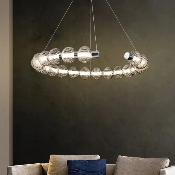 Circular Ring Peral Necklace Pendant Lamp