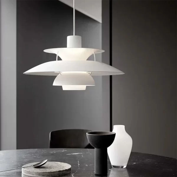 Danish Design Pure White Iron Pendant Light