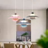 Danish Design Colorful Iron Pendant Light dining room real photo.