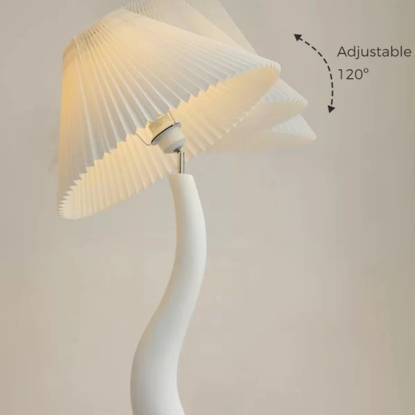 White Japanese Creative Cream Style Floor Lamp with 120 Degree Adjustable Lampshade