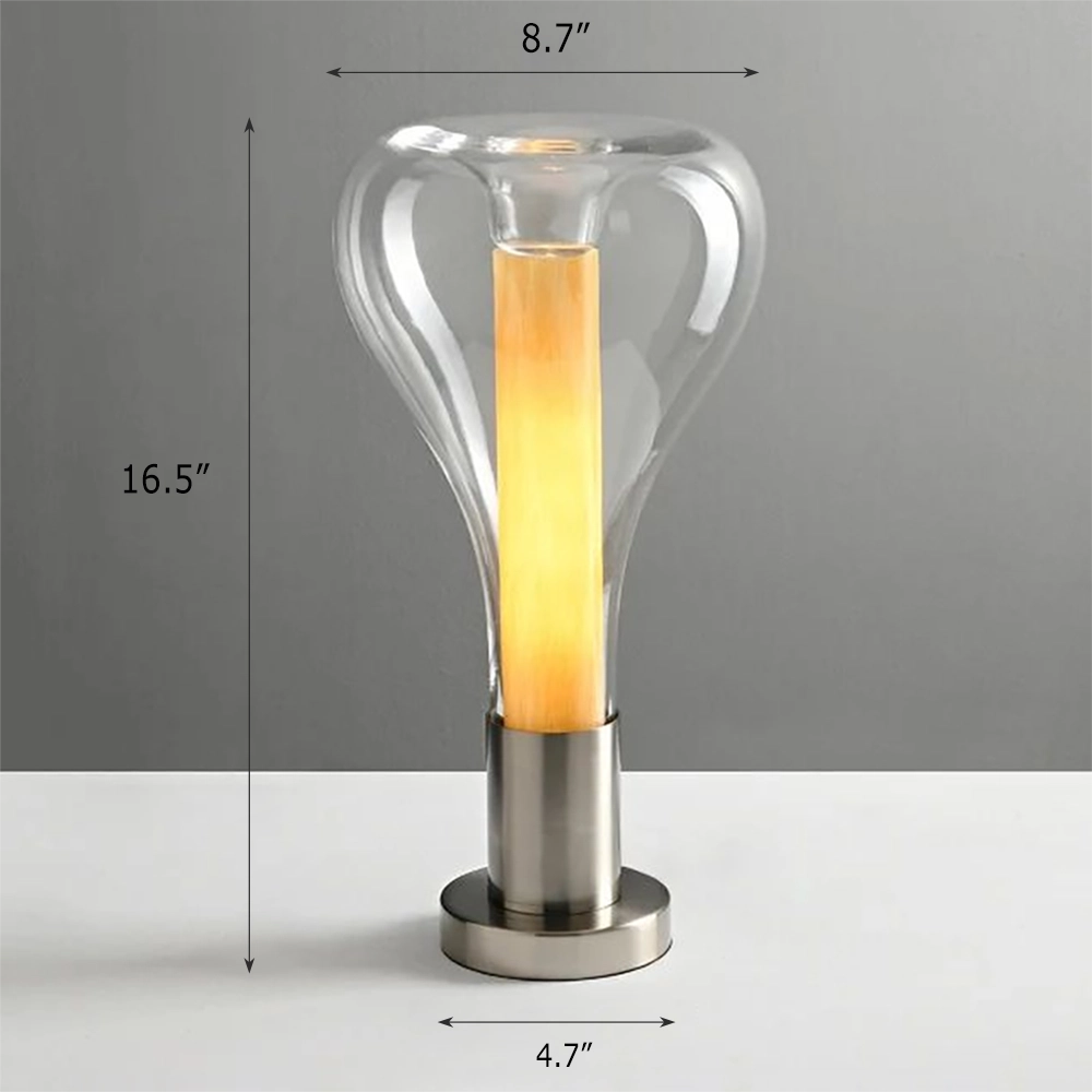 Minimalist Personality Glass Table Lamp Dimensions, 8.7"W × 16.5"H