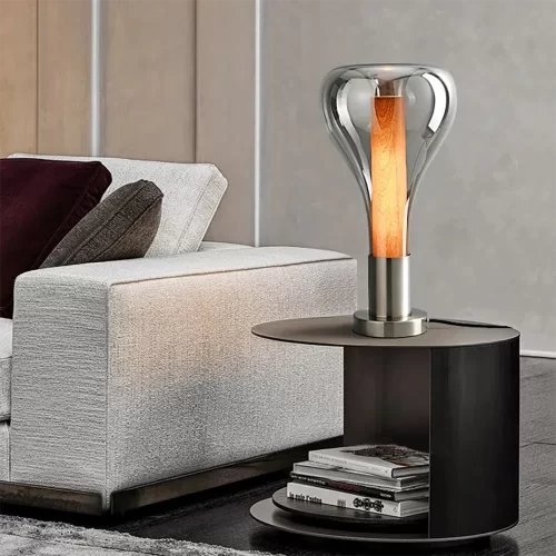 Minimalist Personality Smoky Gray Glass Table Lamp