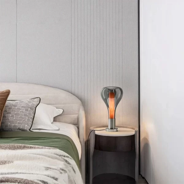 Minimalist Personality Smoky Gray Glass Table Lamp