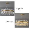 Modern Luxury Crystal Raindrop Chandelier light off and light on effects.