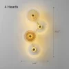 4-Heads Modern Round Glass Wall Lamp Dimensions