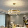 Modern Luxury Crystal Raindrop Chandelier Living Room Scene Display