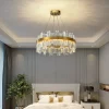 Modern Luxury Crystal Raindrop Chandelier BedRoom Scene Display